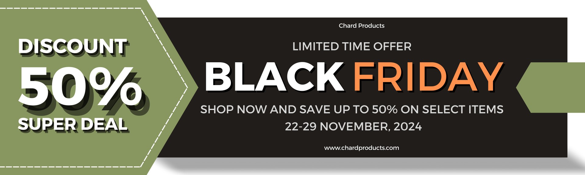 Black and White Modern Black Friday Banner